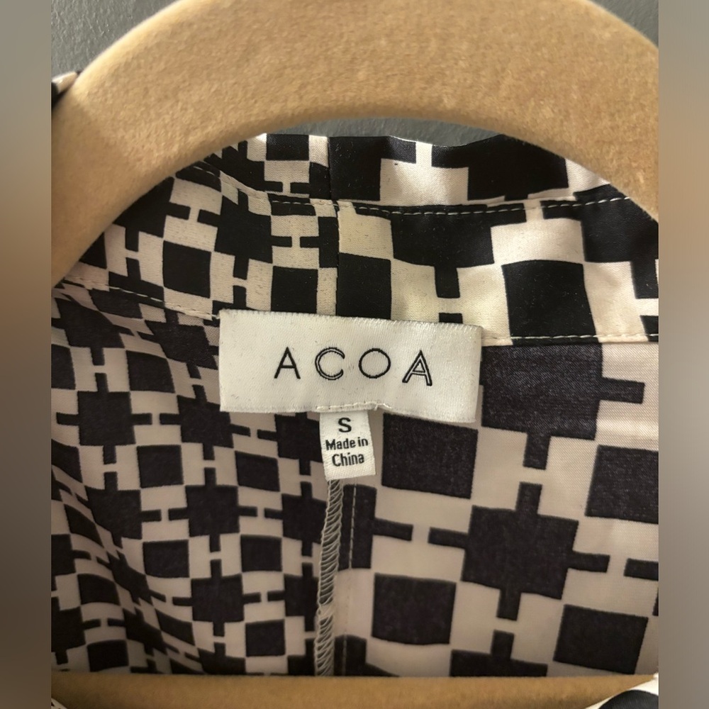 Black And White Geometric Button Up - image 2